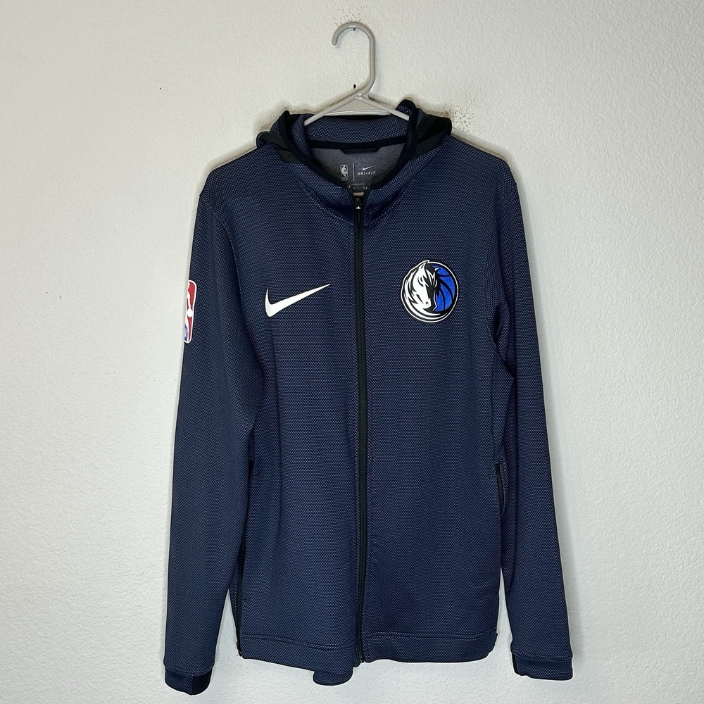 Nike Dallas Mavericks Showtime Blue Full Zip Mens Size M Hoodie Jacket NBA